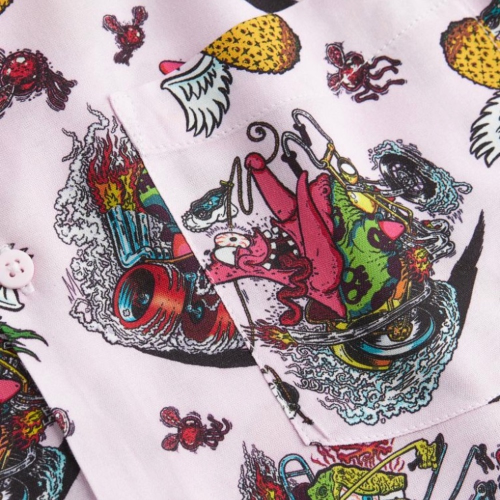 H&M Spongebob Psychedelic Button Up Shirt - Picture 2 of 2